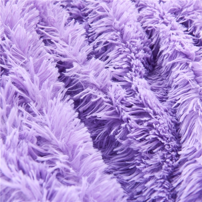 91家纺网 家纺一手货源 找家纺 品尚嘉 2025水貂绒毛毯长毛绒法莱绒双层跨境外贸毯子 紫色