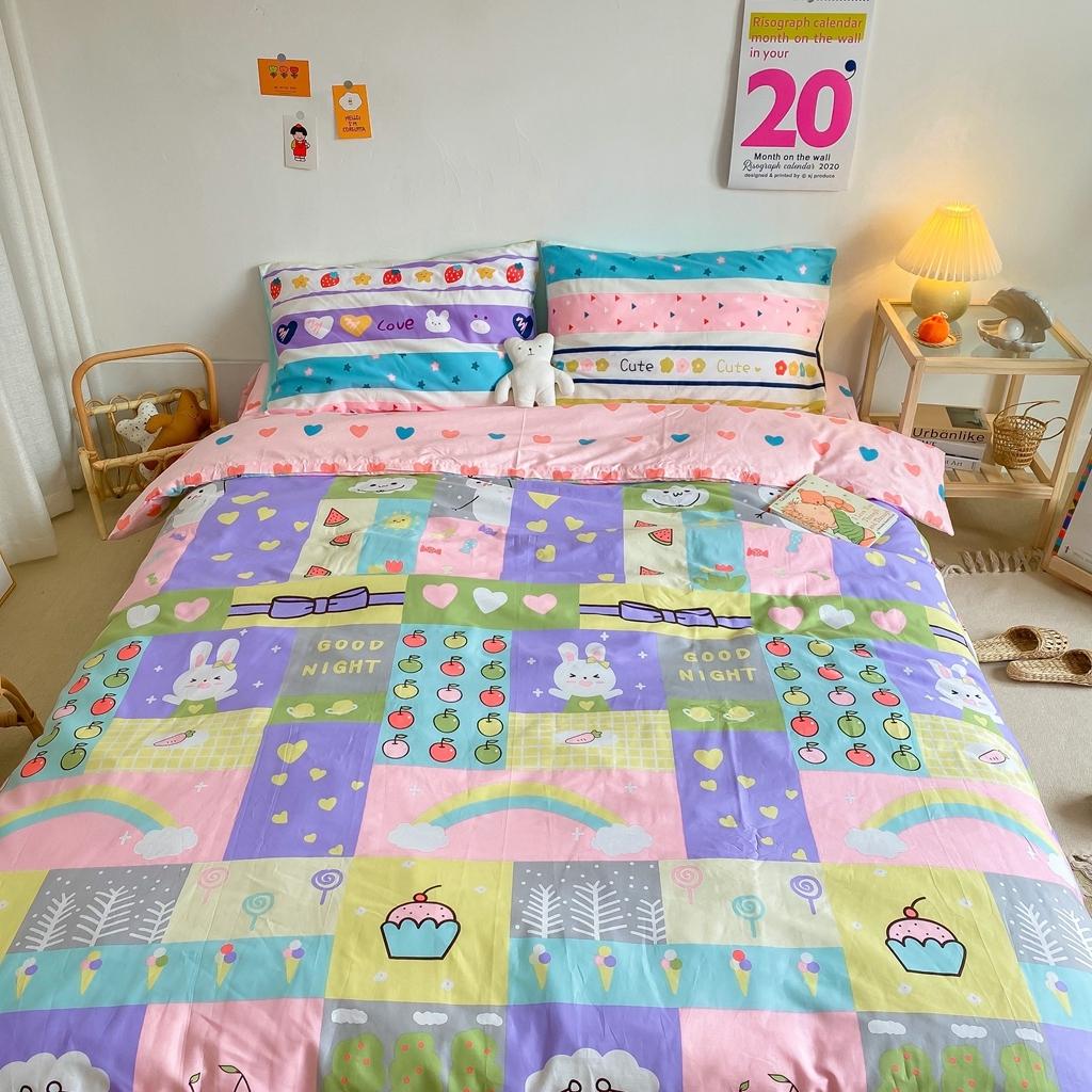 91家纺网 家纺一手货源 找家纺 星期八 2020新款全棉13070开学四件套 缤纷格派对