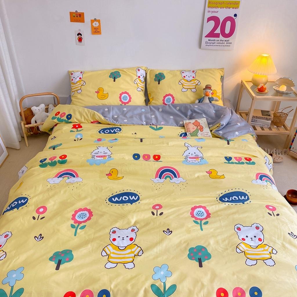 91家纺网 家纺一手货源 找家纺 星期八 2020新款全棉13070开学四件套 彩虹熊