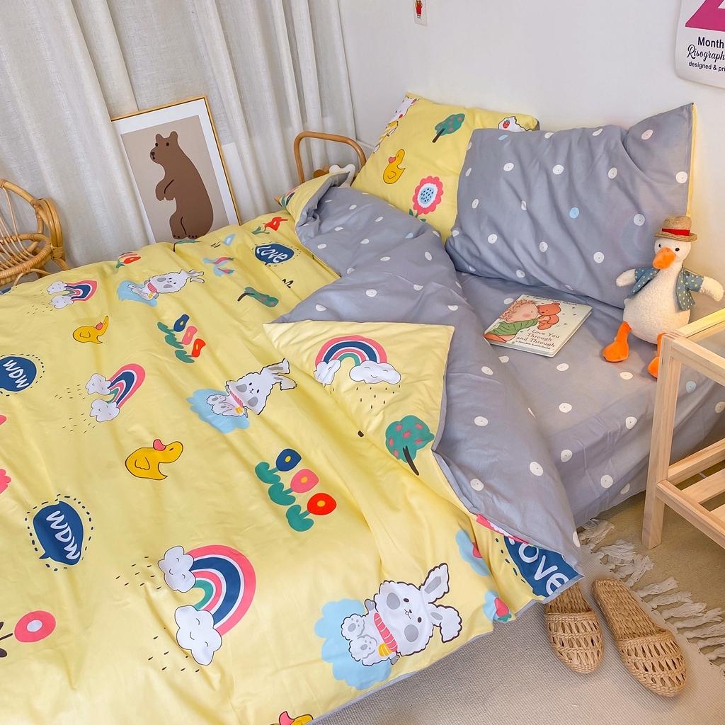 91家纺网 家纺一手货源 找家纺 星期八 2020新款全棉13070开学四件套 彩虹熊