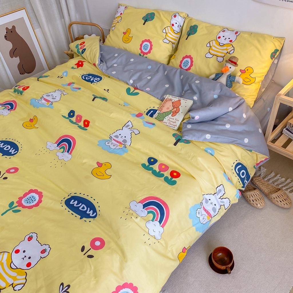 91家纺网 家纺一手货源 找家纺 星期八 2020新款全棉13070开学四件套 彩虹熊