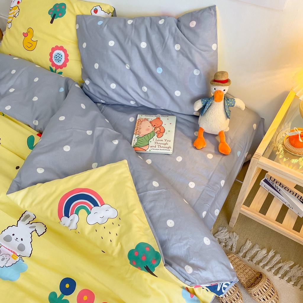 91家纺网 家纺一手货源 找家纺 星期八 2020新款全棉13070开学四件套 彩虹熊