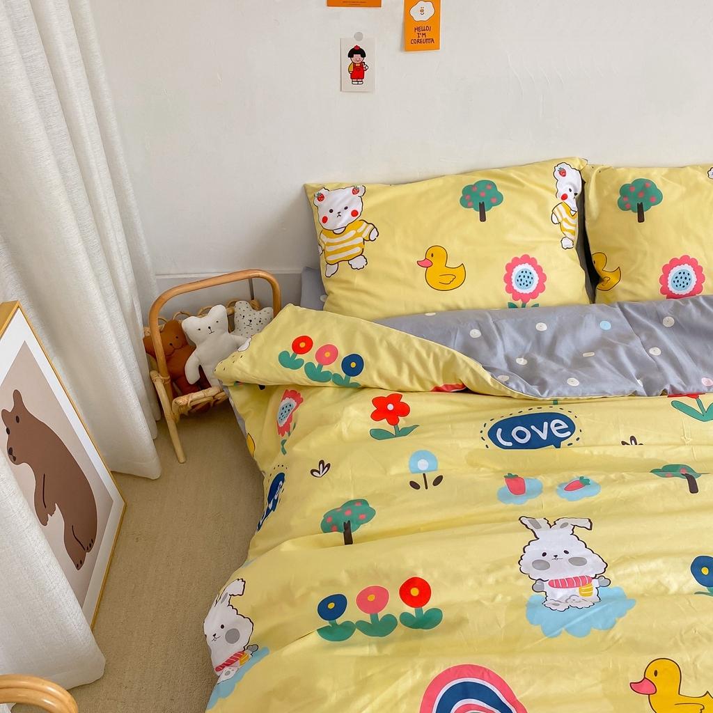 91家纺网 家纺一手货源 找家纺 星期八 2020新款全棉13070开学四件套 彩虹熊