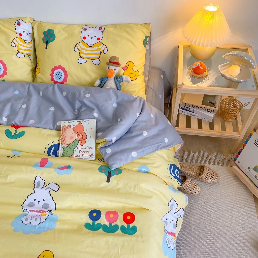 91家纺网 家纺一手货源 找家纺 星期八 2020新款全棉13070开学四件套 彩虹熊