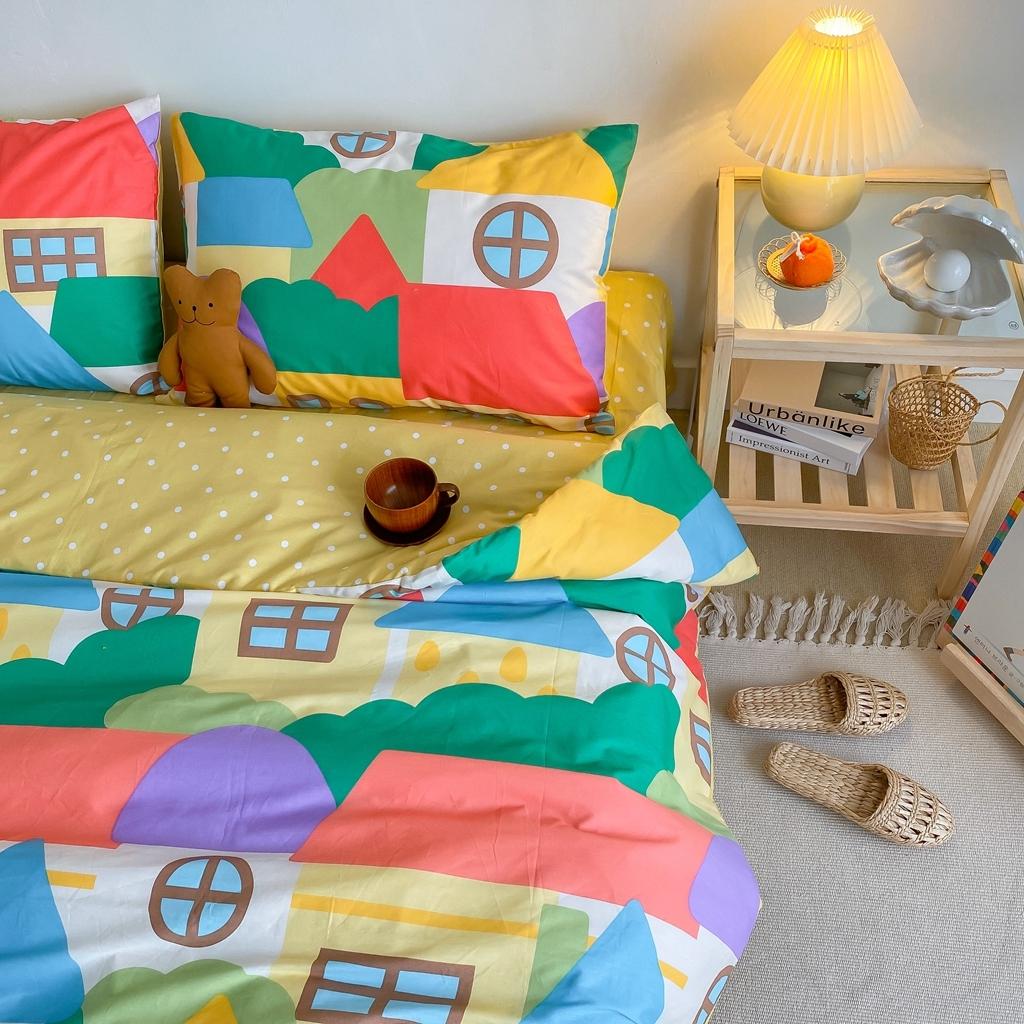 91家纺网 家纺一手货源 找家纺 星期八 2020新款全棉13070开学四件套 彩绘小屋