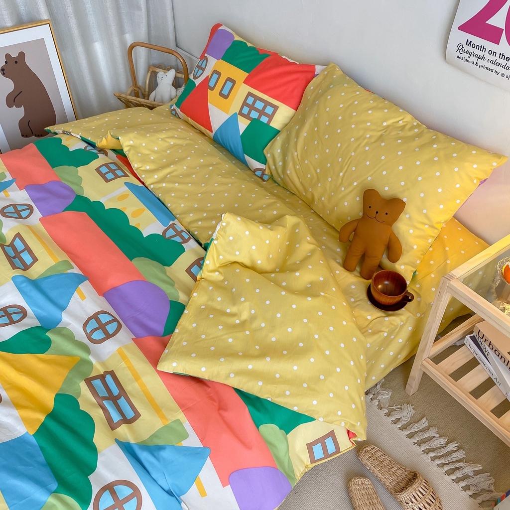 91家纺网 家纺一手货源 找家纺 星期八 2020新款全棉13070开学四件套 彩绘小屋