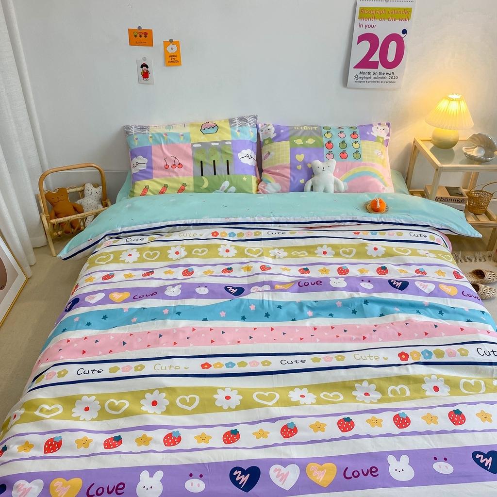 91家纺网 家纺一手货源 找家纺 星期八 2020新款全棉13070开学四件套 草莓小兔