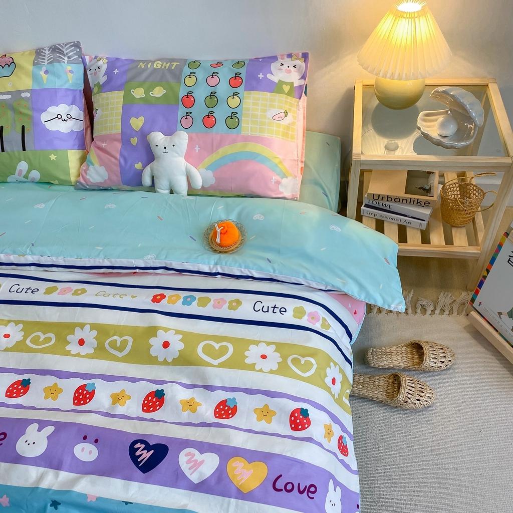 91家纺网 家纺一手货源 找家纺 星期八 2020新款全棉13070开学四件套 草莓小兔