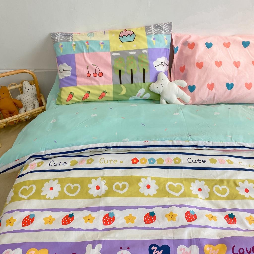 91家纺网 家纺一手货源 找家纺 星期八 2020新款全棉13070开学四件套 草莓小兔