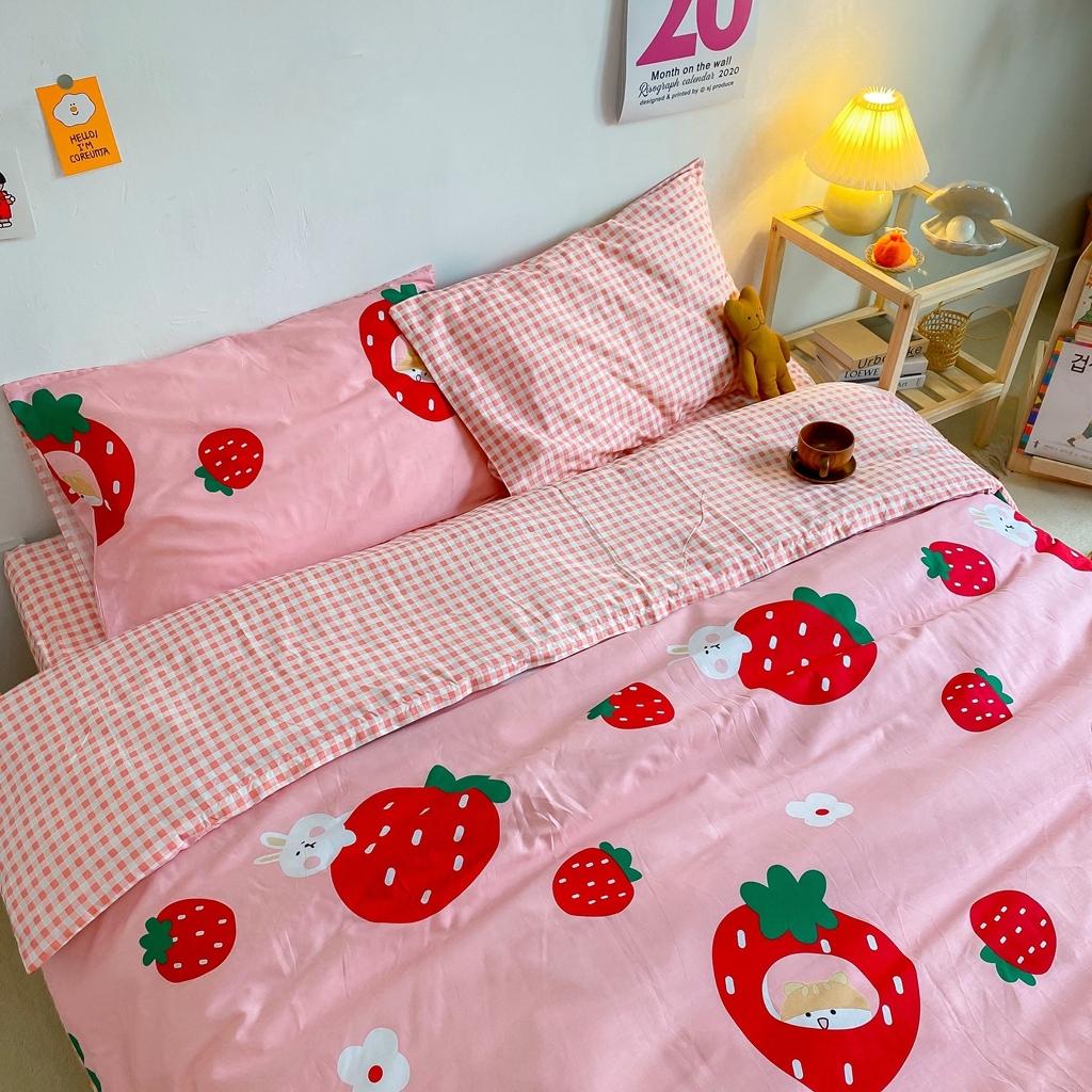 91家纺网 家纺一手货源 找家纺 星期八 2020新款全棉13070开学四件套 草莓熊