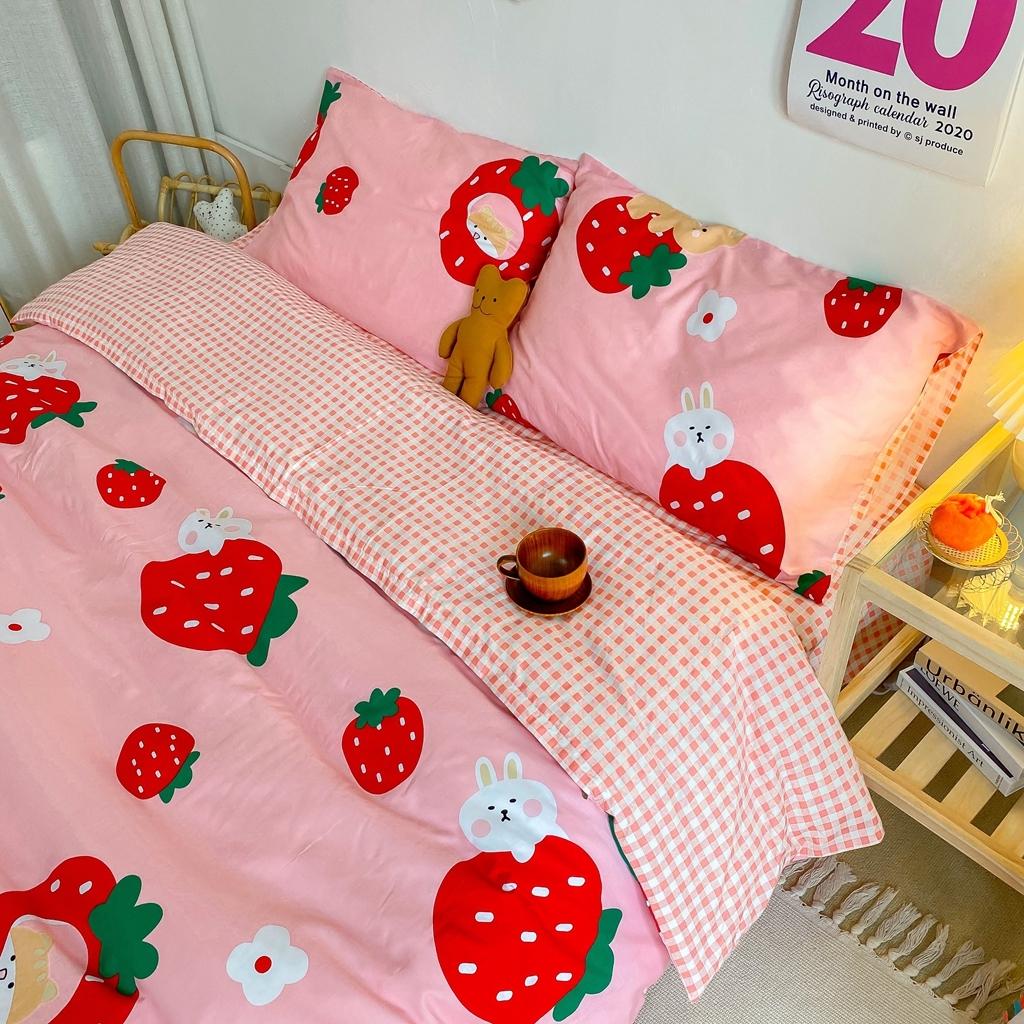 91家纺网 家纺一手货源 找家纺 星期八 2020新款全棉13070开学四件套 草莓熊