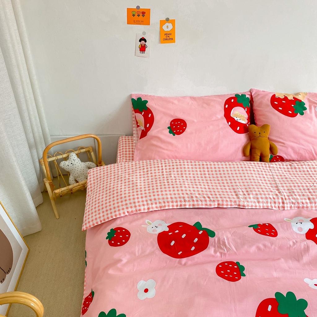 91家纺网 家纺一手货源 找家纺 星期八 2020新款全棉13070开学四件套 草莓熊