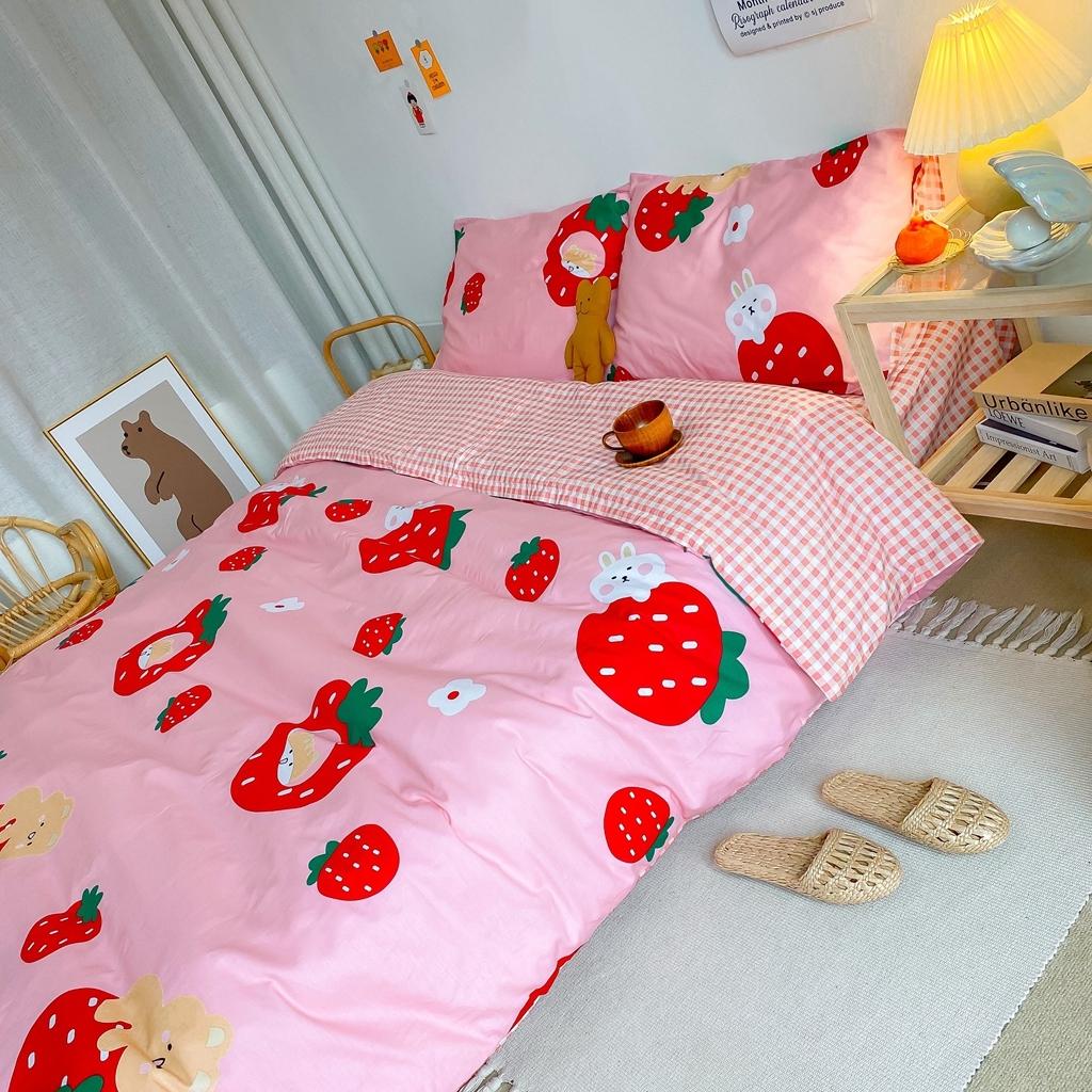 91家纺网 家纺一手货源 找家纺 星期八 2020新款全棉13070开学四件套 草莓熊