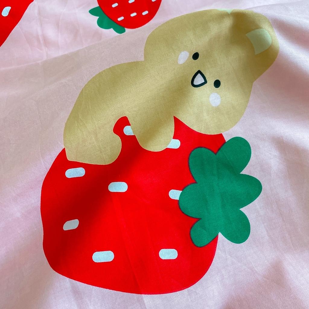 91家纺网 家纺一手货源 找家纺 星期八 2020新款全棉13070开学四件套 草莓熊