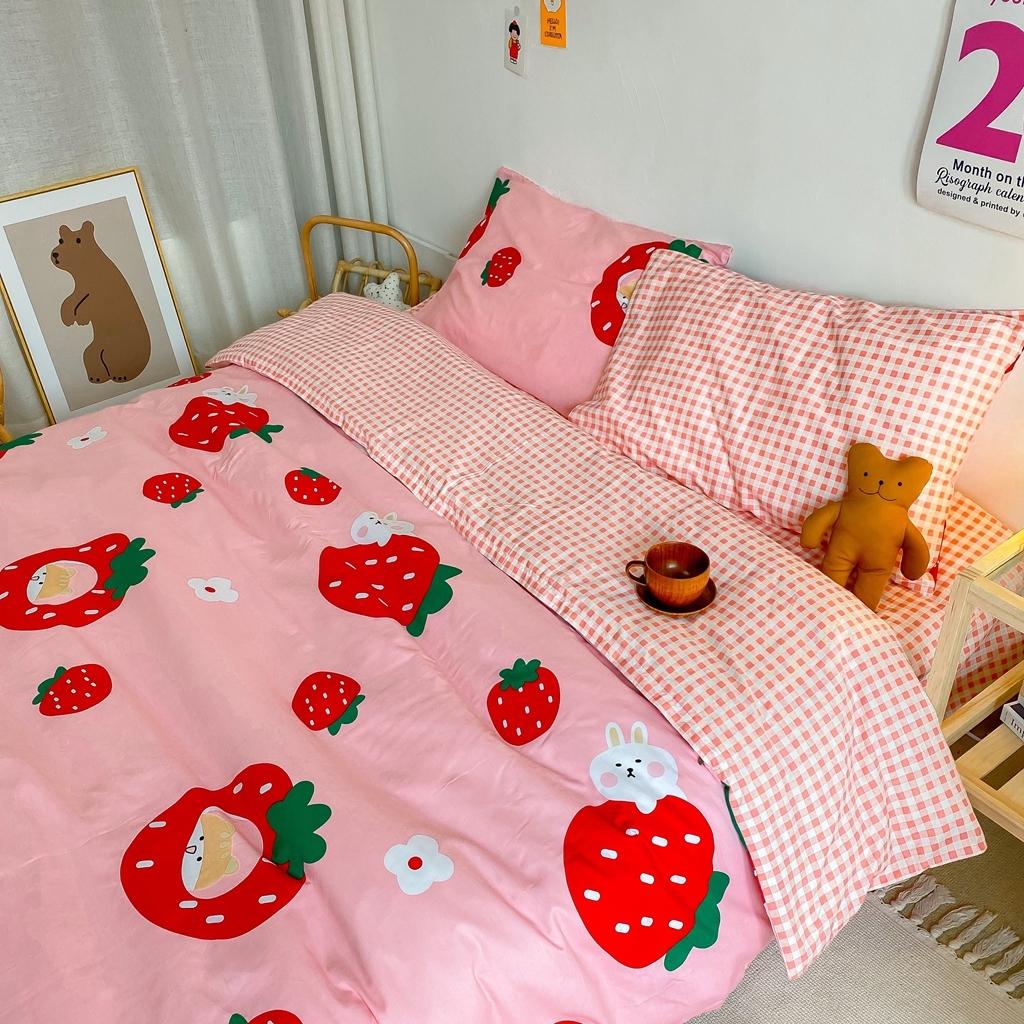 91家纺网 家纺一手货源 找家纺 星期八 2020新款全棉13070开学四件套 草莓熊