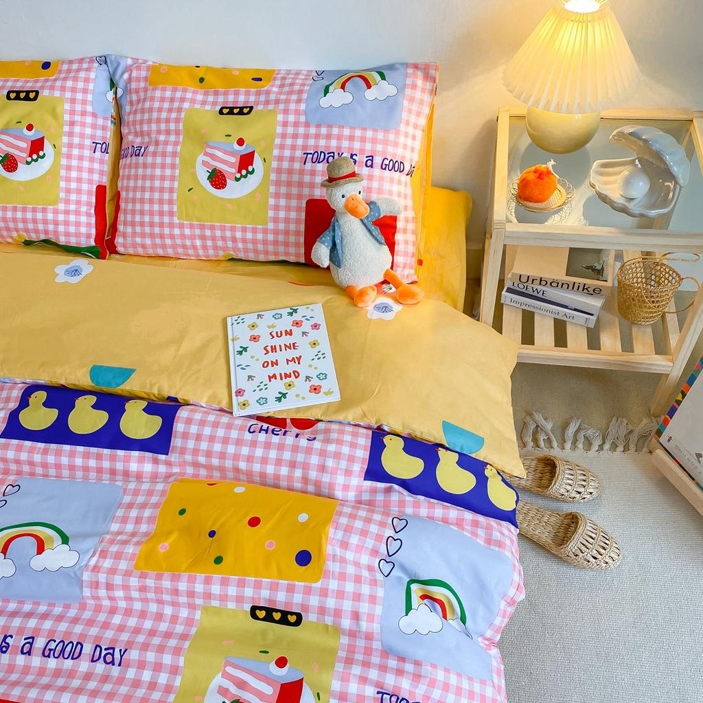 91家纺网 家纺一手货源 找家纺 星期八 2020新款全棉13070开学四件套 粉格女孩