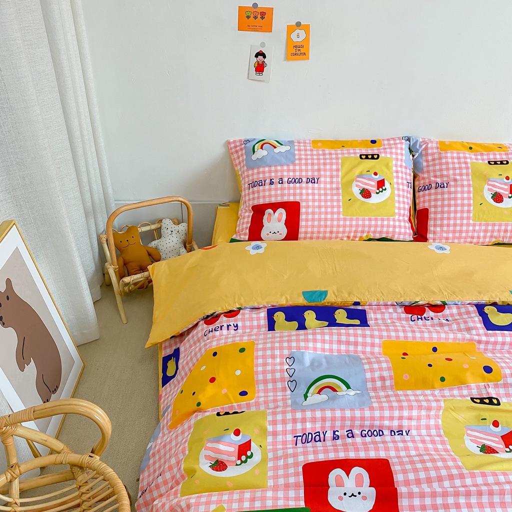 91家纺网 家纺一手货源 找家纺 星期八 2020新款全棉13070开学四件套 粉格女孩