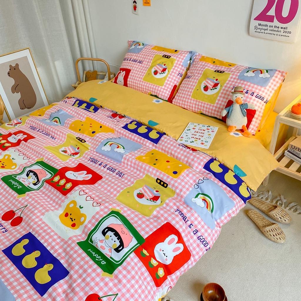 91家纺网 家纺一手货源 找家纺 星期八 2020新款全棉13070开学四件套 粉格女孩