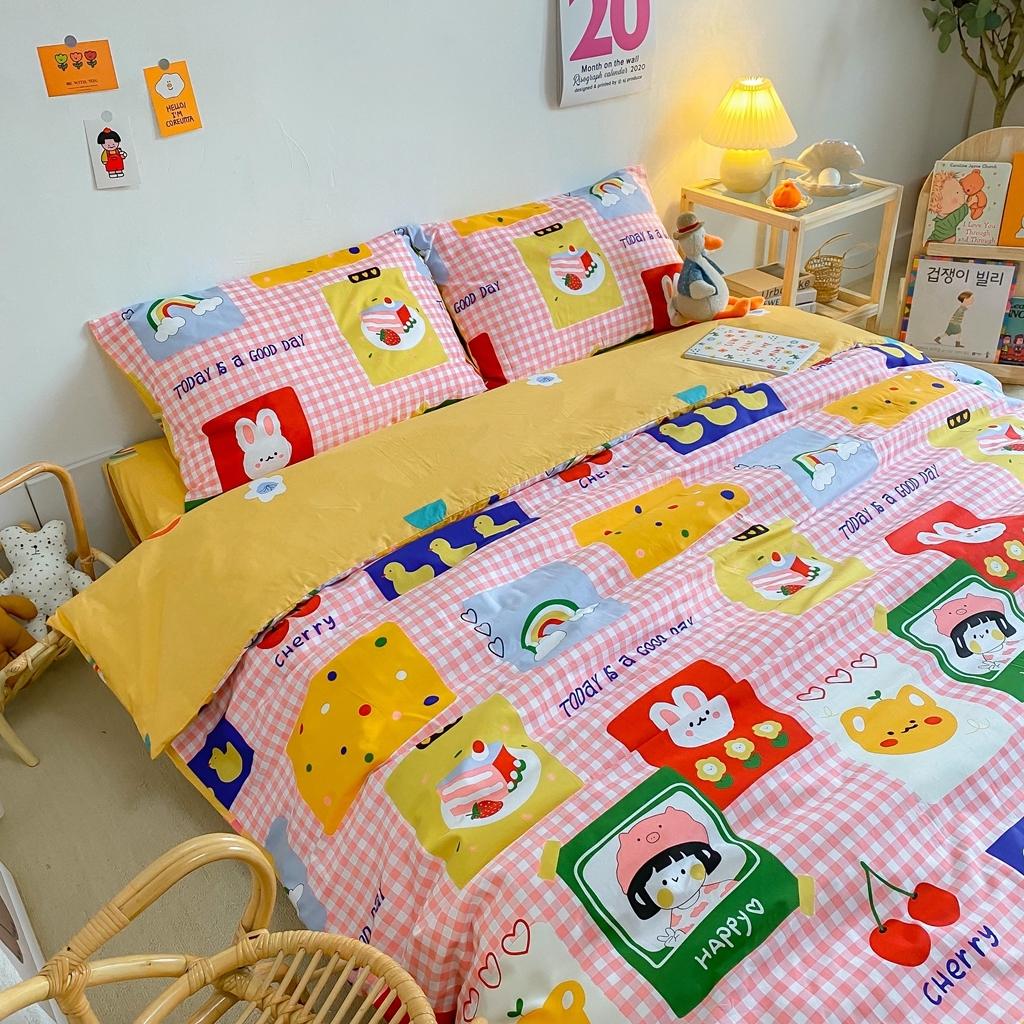 91家纺网 家纺一手货源 找家纺 星期八 2020新款全棉13070开学四件套 粉格女孩