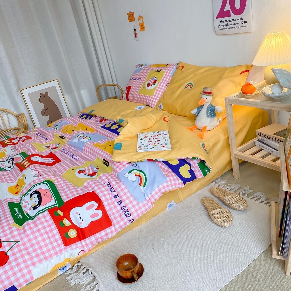 91家纺网 家纺一手货源 找家纺 星期八 2020新款全棉13070开学四件套 粉格女孩