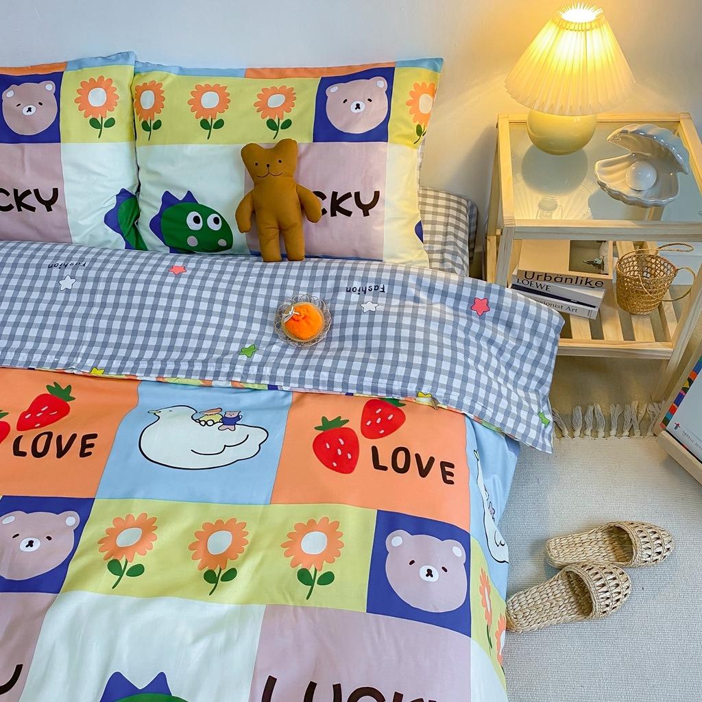 91家纺网 家纺一手货源 找家纺 星期八 2020新款全棉13070开学四件套 格子恐龙