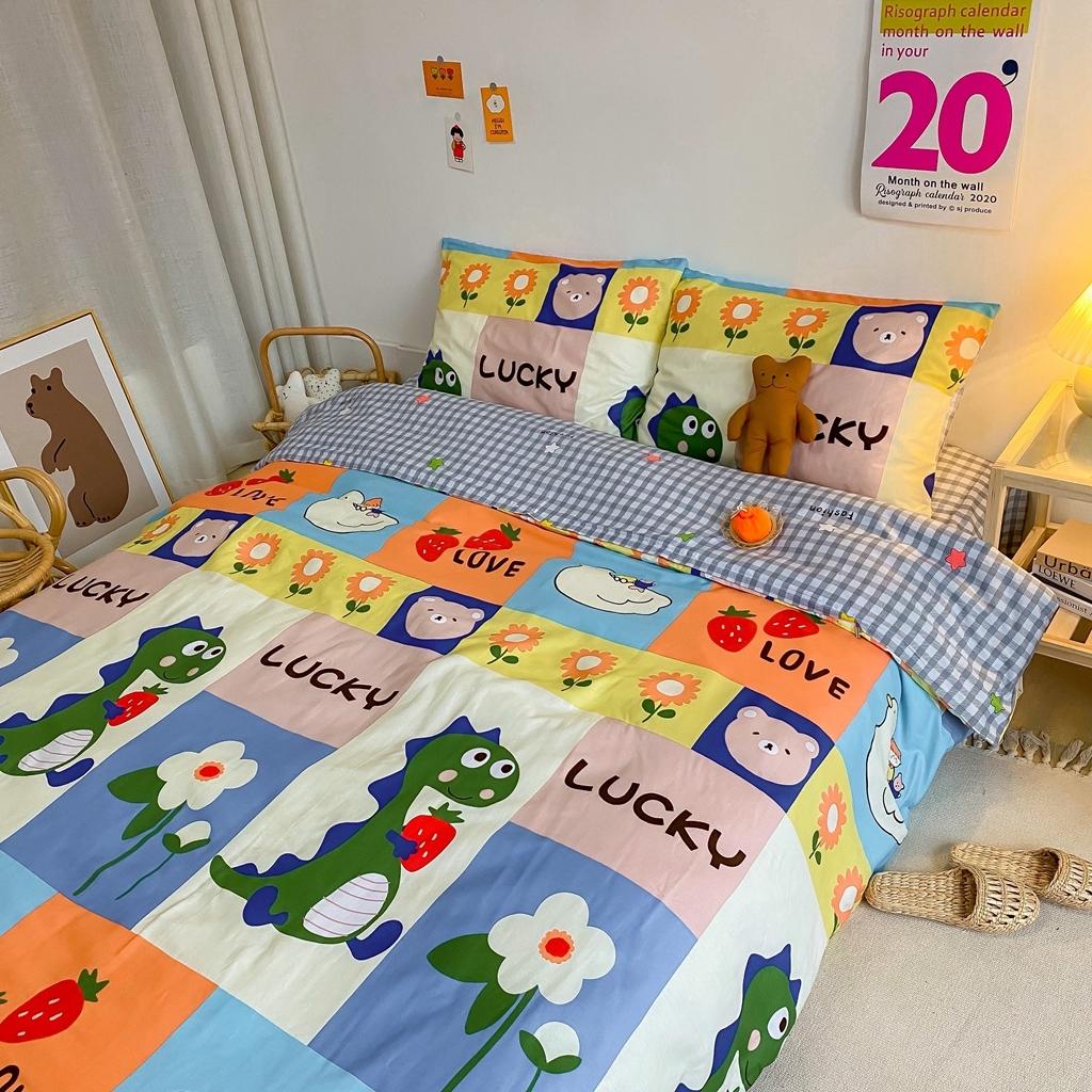 91家纺网 家纺一手货源 找家纺 星期八 2020新款全棉13070开学四件套 格子恐龙