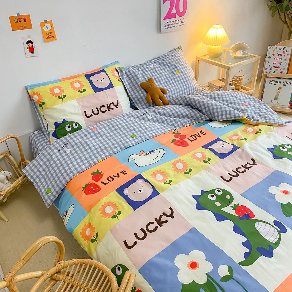 91家纺网 家纺一手货源 找家纺 星期八 2020新款全棉13070开学四件套 格子恐龙