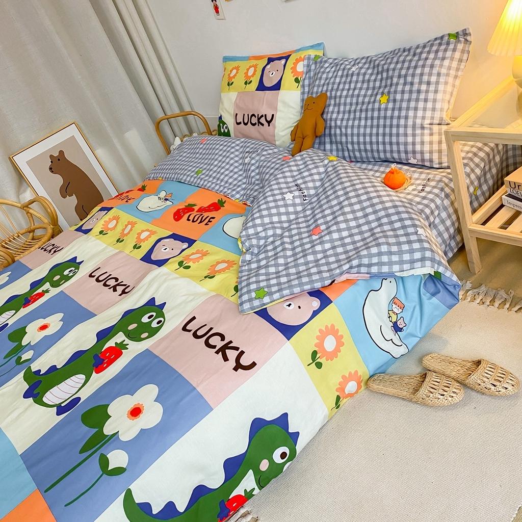 91家纺网 家纺一手货源 找家纺 星期八 2020新款全棉13070开学四件套 格子恐龙