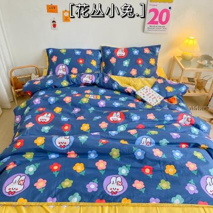 91家纺网 家纺一手货源 找家纺 星期八 2020新款全棉13070开学四件套 花丛小兔