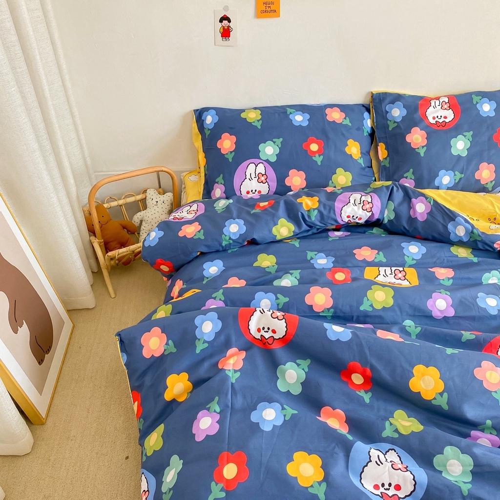 91家纺网 家纺一手货源 找家纺 星期八 2020新款全棉13070开学四件套 花丛小兔