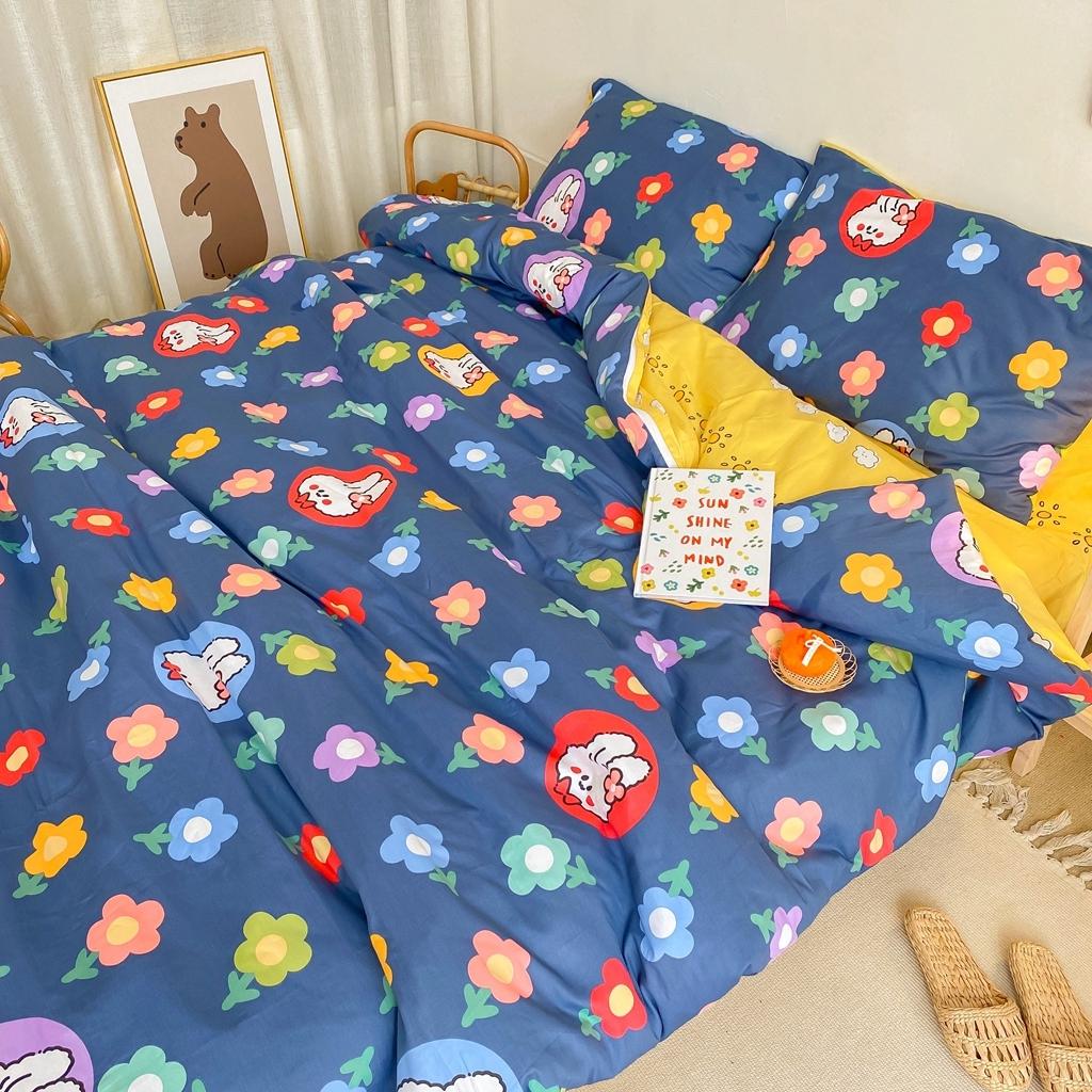 91家纺网 家纺一手货源 找家纺 星期八 2020新款全棉13070开学四件套 花丛小兔