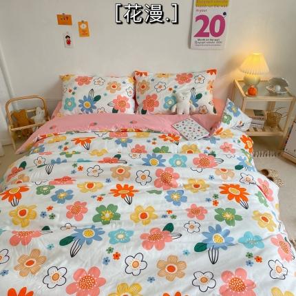 91家纺网 家纺一手货源 找家纺 星期八 2020新款全棉13070开学四件套 花漫