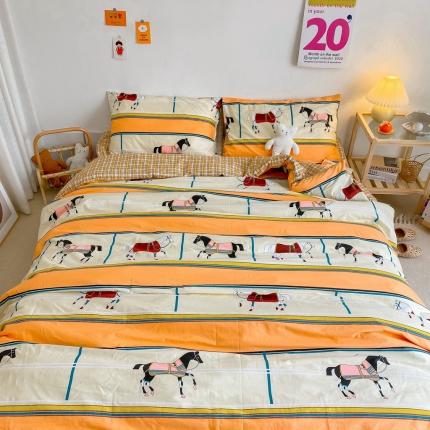 星期八 2020新款全棉13070开学四件套 骏马