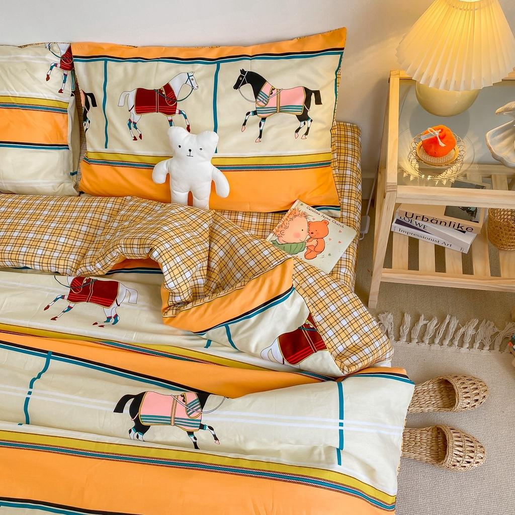 91家纺网 家纺一手货源 找家纺 星期八 2020新款全棉13070开学四件套 骏马