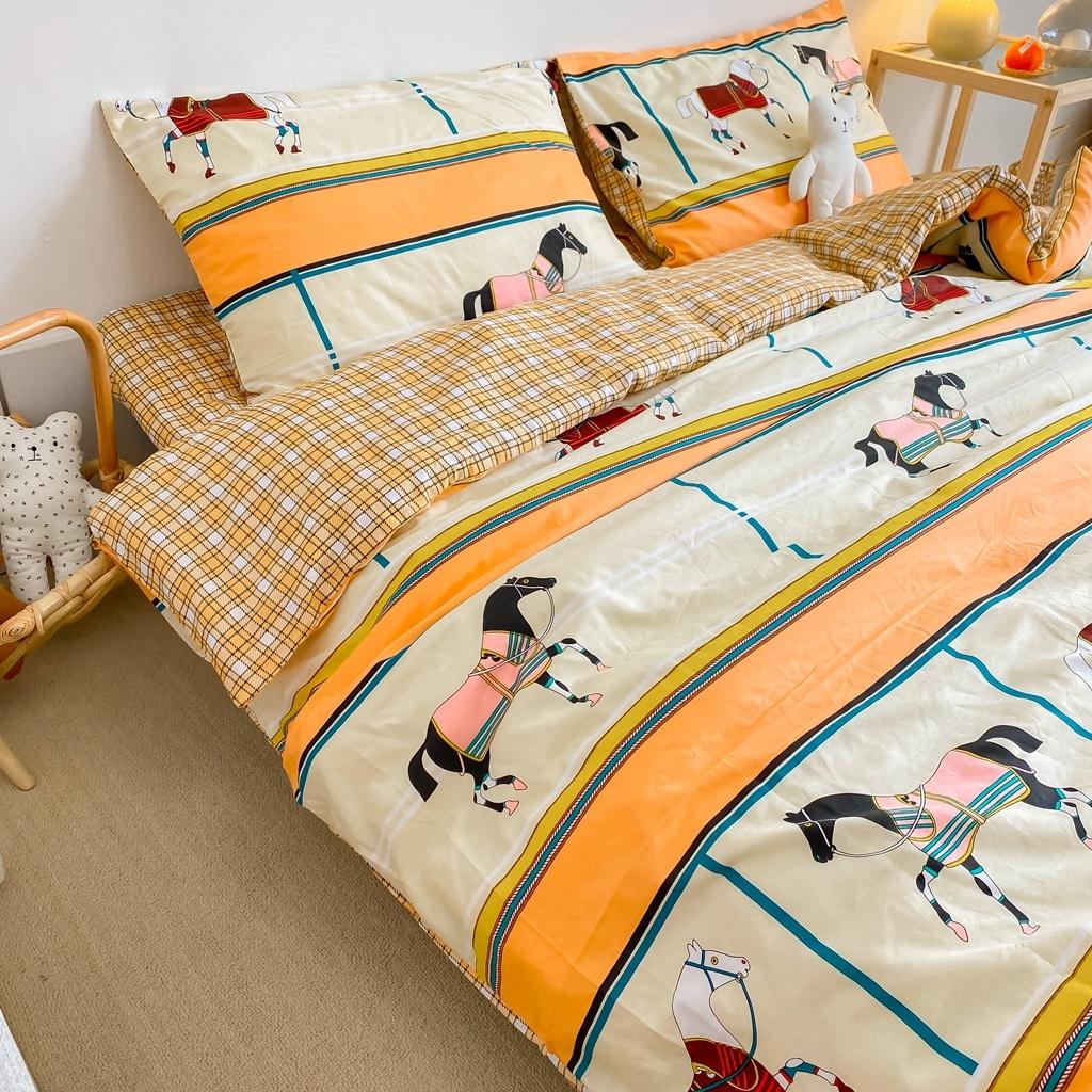 91家纺网 家纺一手货源 找家纺 星期八 2020新款全棉13070开学四件套 骏马