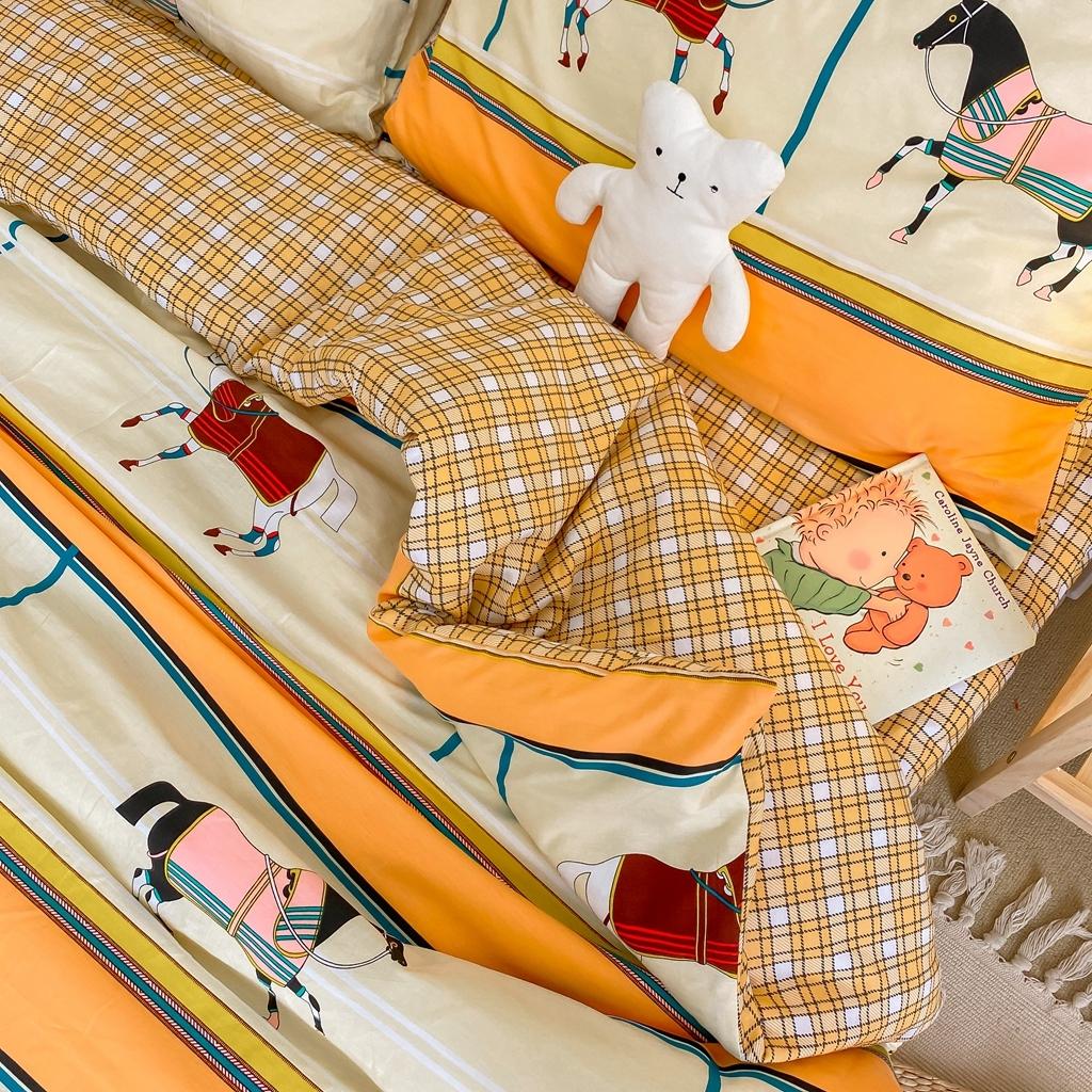 91家纺网 家纺一手货源 找家纺 星期八 2020新款全棉13070开学四件套 骏马