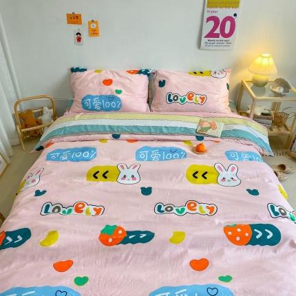 星期八 2020新款全棉13070开学四件套 可爱小兔