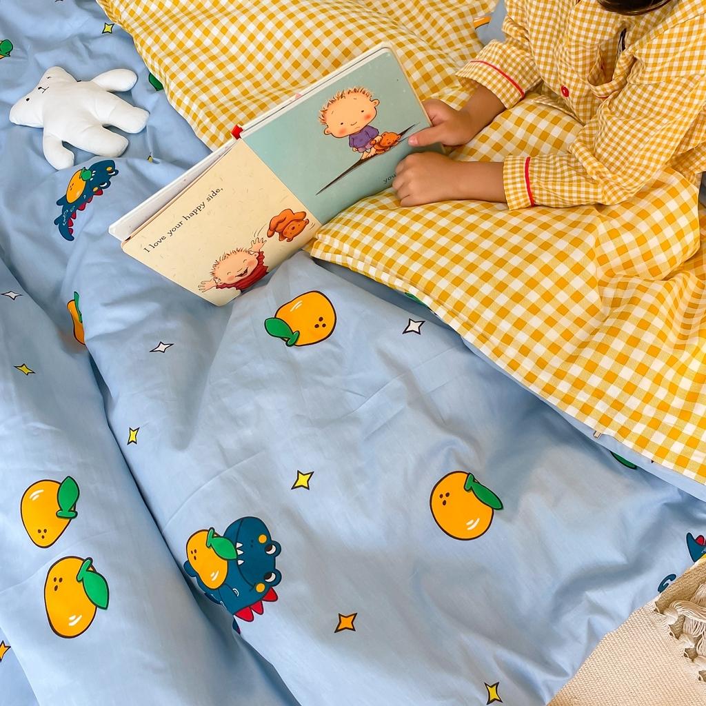 91家纺网 家纺一手货源 找家纺 星期八 2020新款全棉13070开学四件套 恐龙橘子