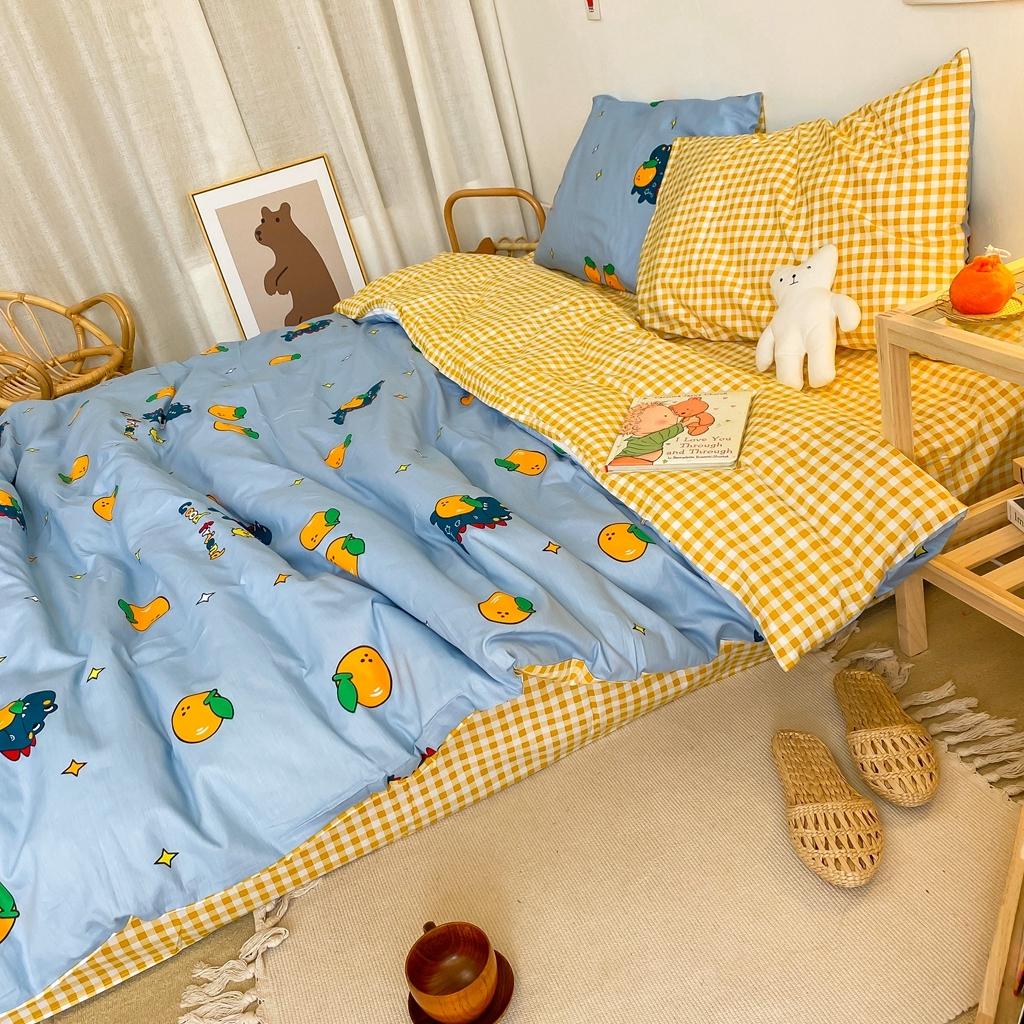 91家纺网 家纺一手货源 找家纺 星期八 2020新款全棉13070开学四件套 恐龙橘子