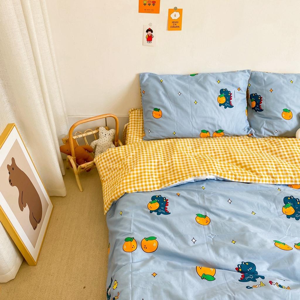 91家纺网 家纺一手货源 找家纺 星期八 2020新款全棉13070开学四件套 恐龙橘子