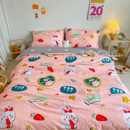 星期八 2020新款全棉13070开学四件套 萝卜小兔