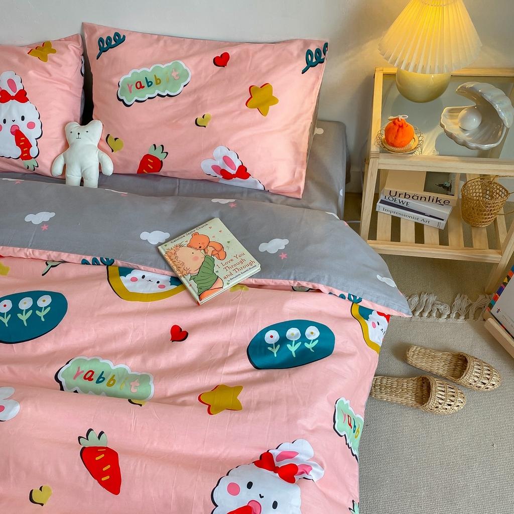 91家纺网 家纺一手货源 找家纺 星期八 2020新款全棉13070开学四件套 萝卜小兔