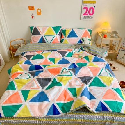 星期八 2020新款全棉13070开学四件套 三角几何