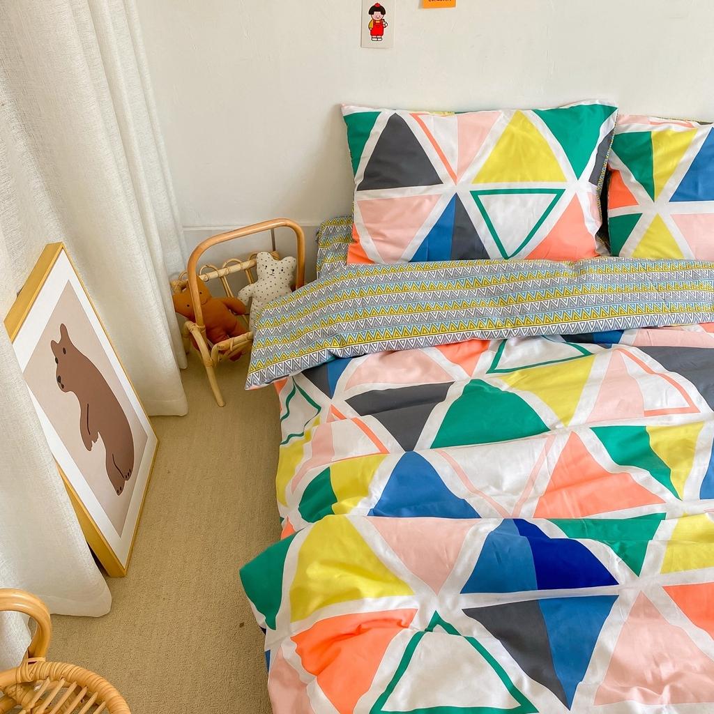 91家纺网 家纺一手货源 找家纺 星期八 2020新款全棉13070开学四件套 三角几何