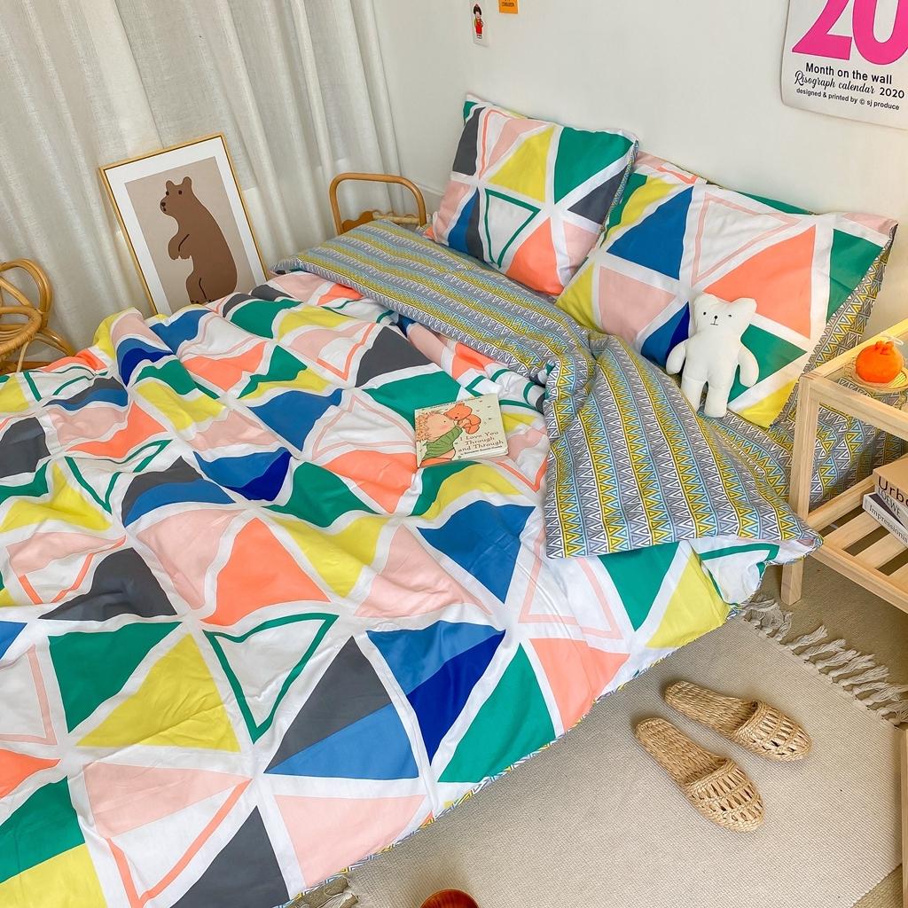 91家纺网 家纺一手货源 找家纺 星期八 2020新款全棉13070开学四件套 三角几何