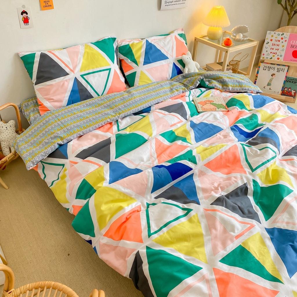 91家纺网 家纺一手货源 找家纺 星期八 2020新款全棉13070开学四件套 三角几何