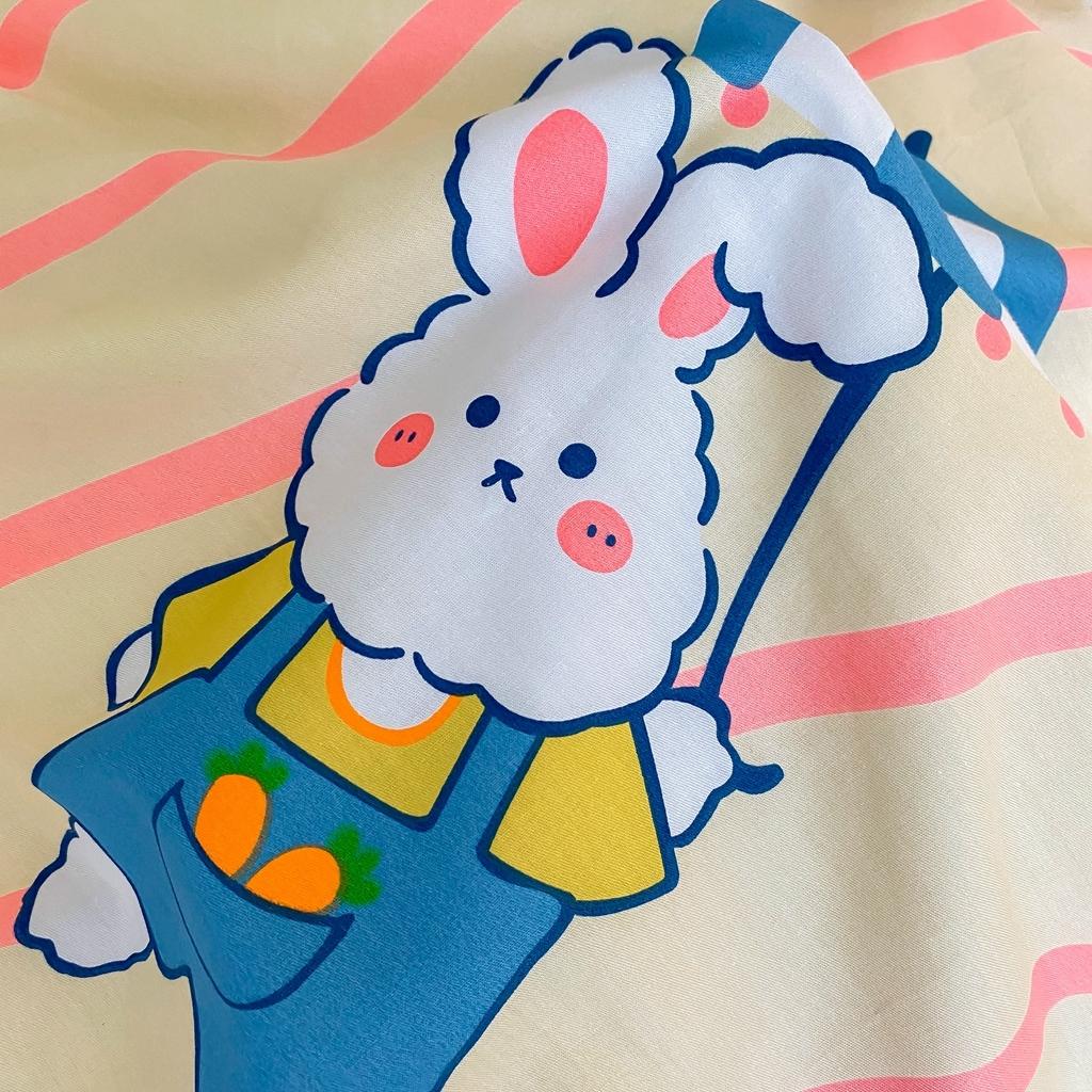 91家纺网 家纺一手货源 找家纺 星期八 2020新款全棉13070开学四件套 条纹兔