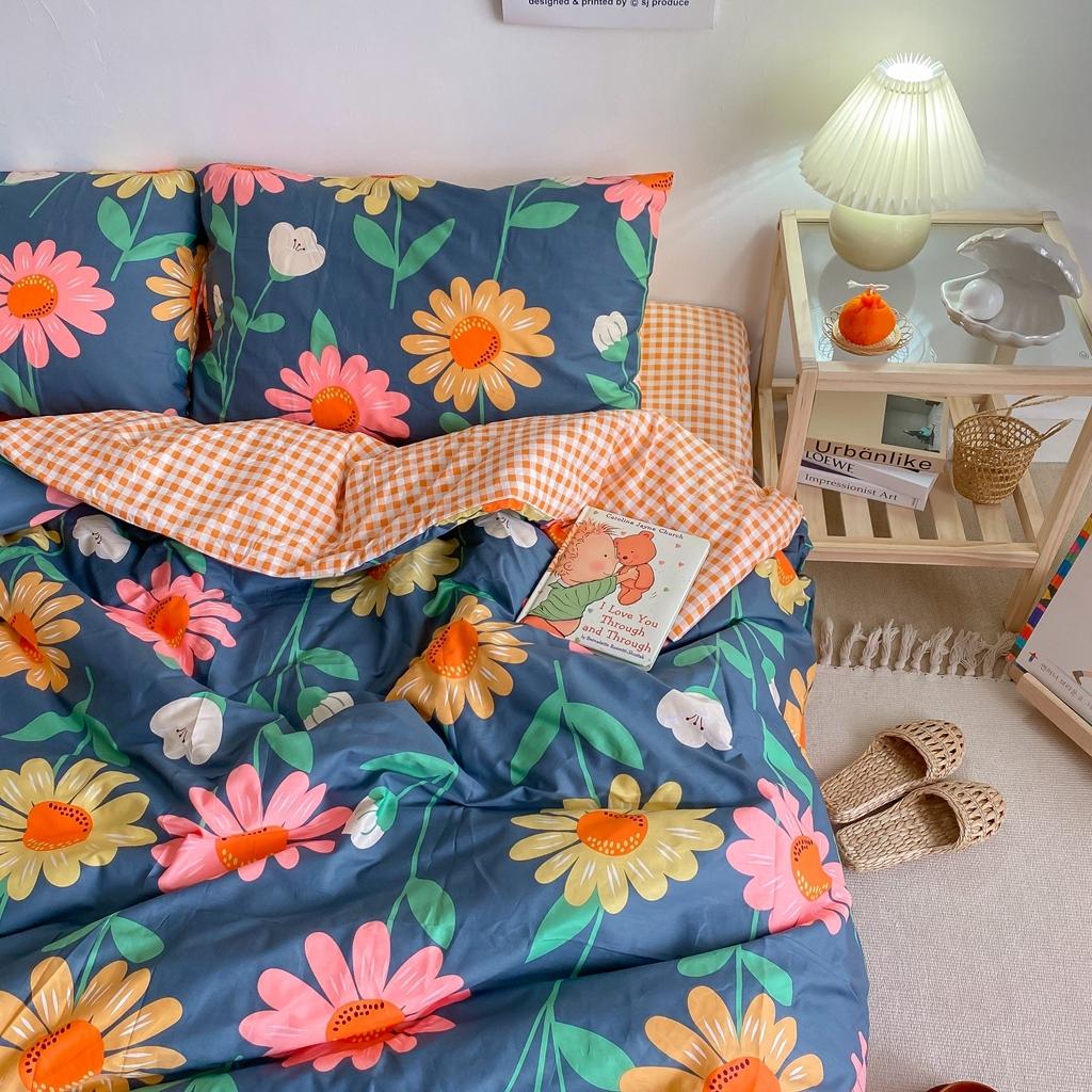 91家纺网 家纺一手货源 找家纺 星期八 2020新款全棉13070开学四件套 向日花丛