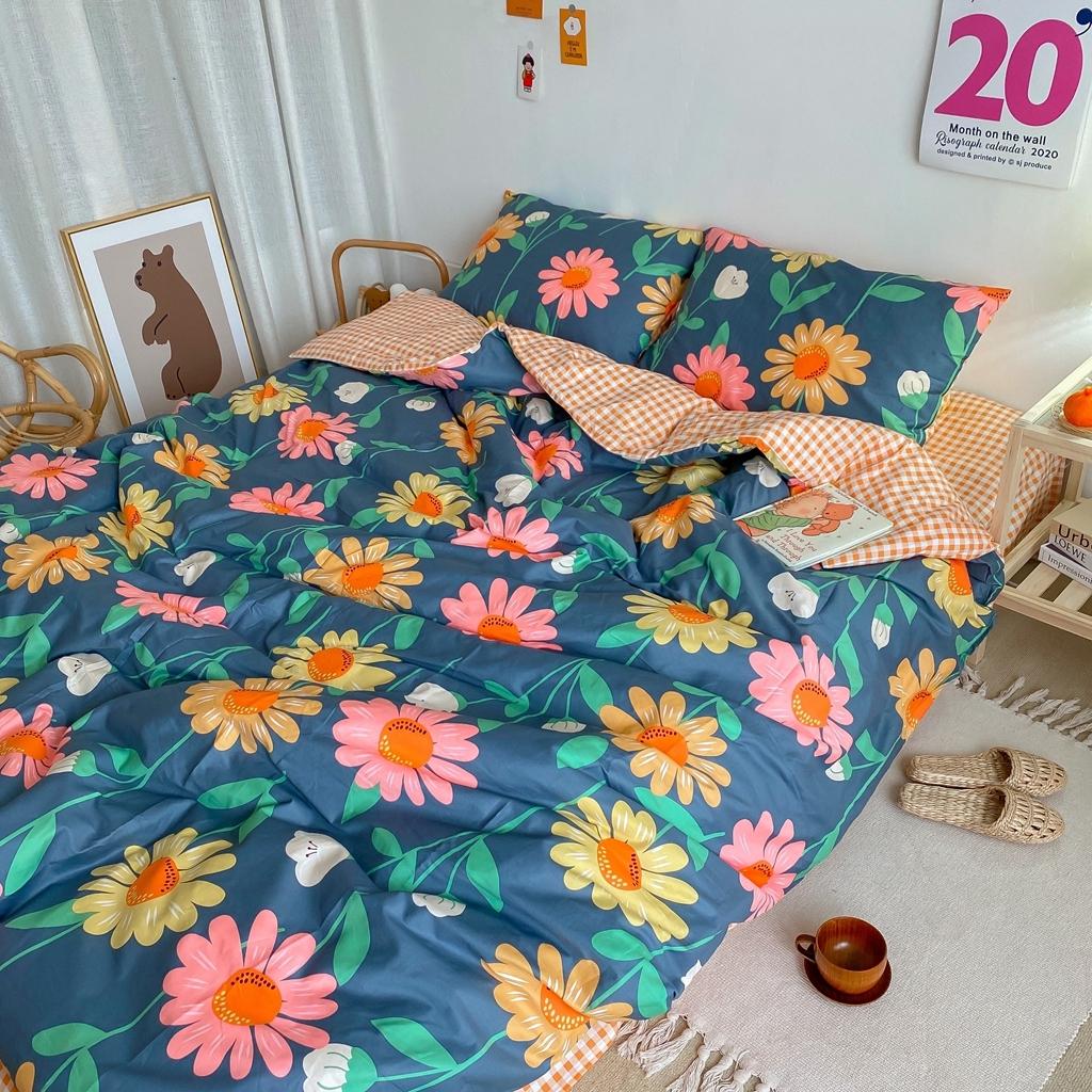 91家纺网 家纺一手货源 找家纺 星期八 2020新款全棉13070开学四件套 向日花丛