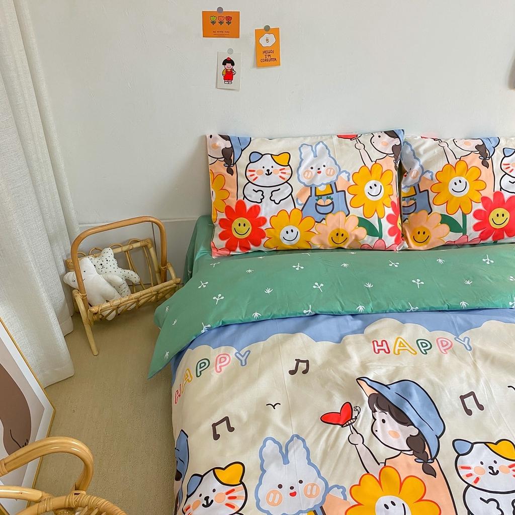 91家纺网 家纺一手货源 找家纺 星期八 2020新款全棉13070开学四件套 笑脸花花